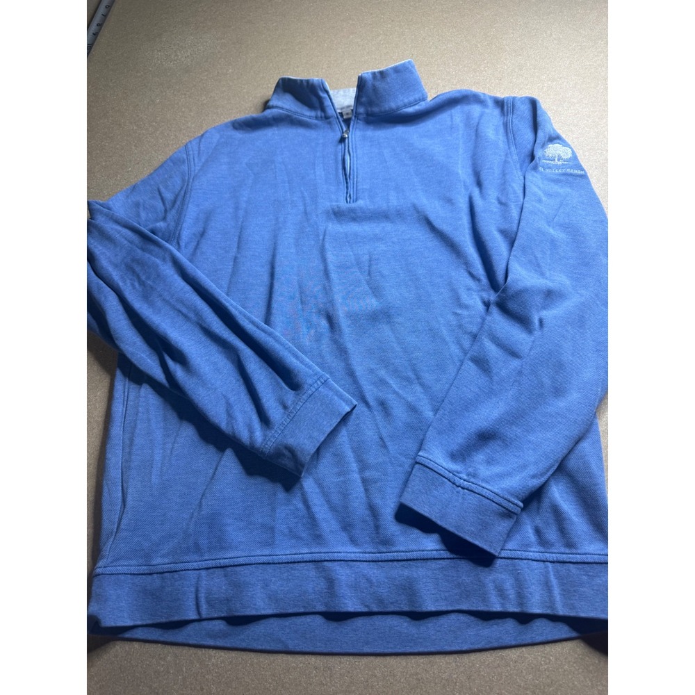 Peter Millar Mens Blue Quarter Zip Pullover Carmel Valley Ranch Logo Size M
